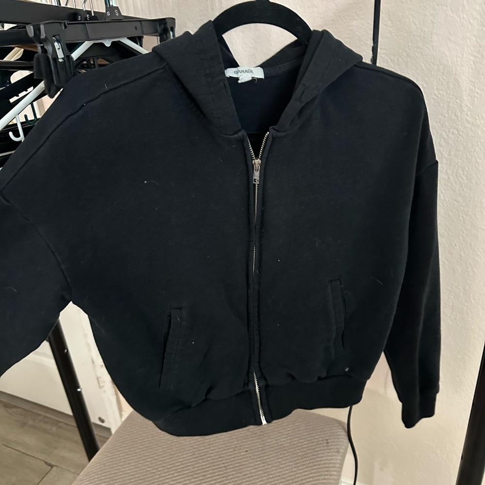 Black zip-up hoodie
